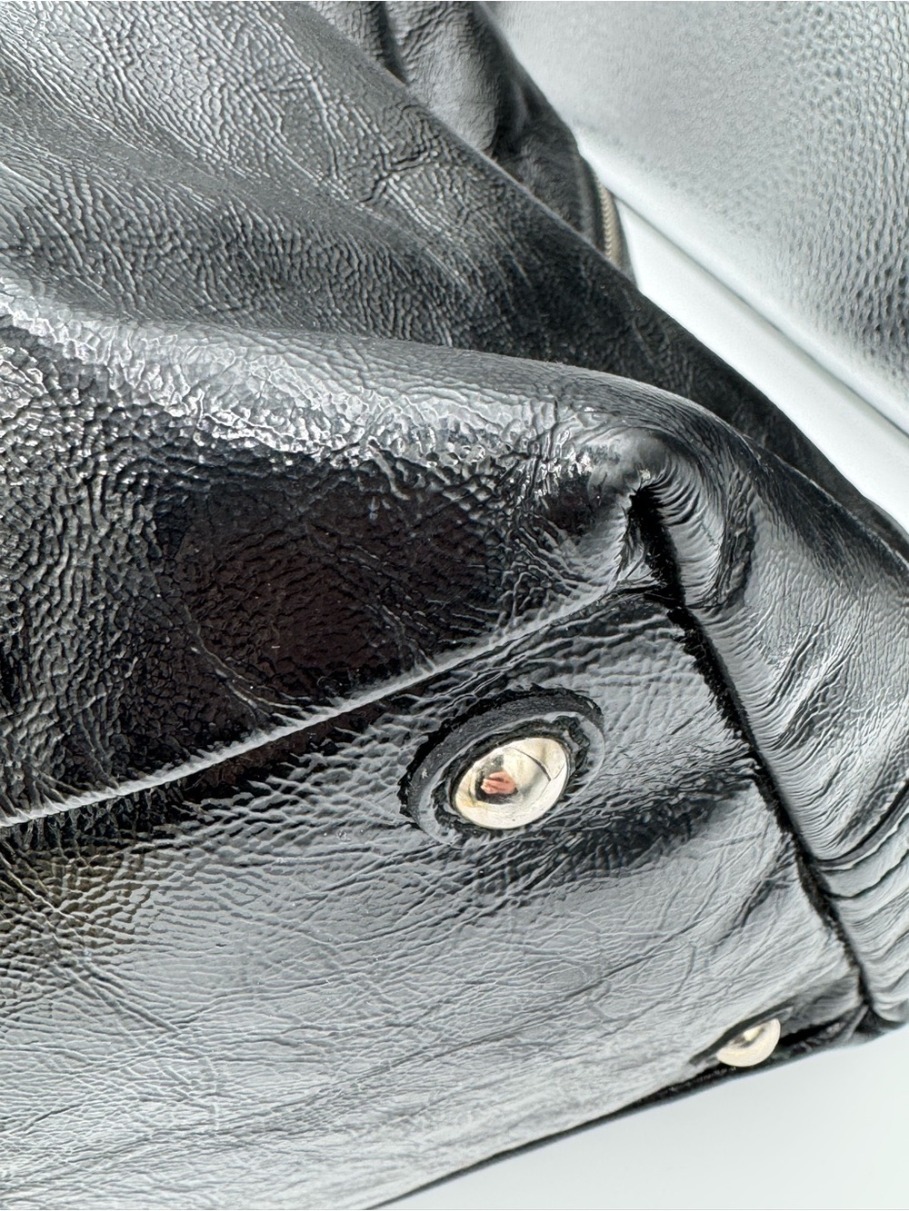 Yves Saint Laurent East Boston Black Patent Leather Satchel - COA - Picture 11 of 16